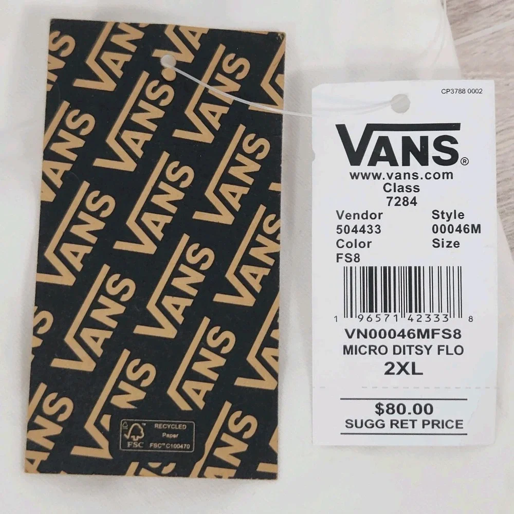 Vans‎ Women's New Micro Ditsy Floral Marshmallow Long Jacket Dress Or Coat XXL